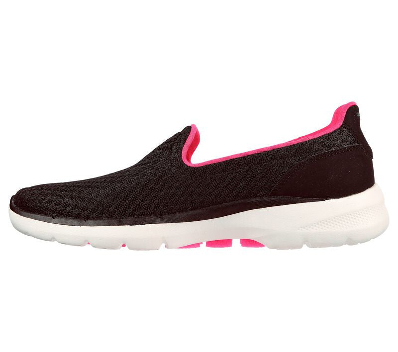Skechers Womens GOwalk 6 Big Splash Walking Sports Shoes Black Hot Pink