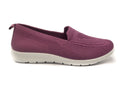 Ladies Womens Slip On Fly Knit Breathable Mesh Comfy Trainers Lilac