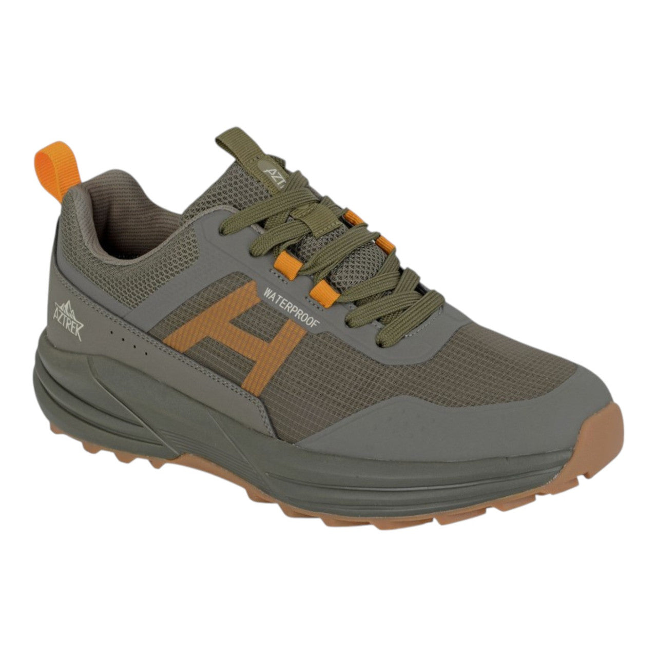 Aztek Waterproof Trail Trekking Trainer Khaki Green