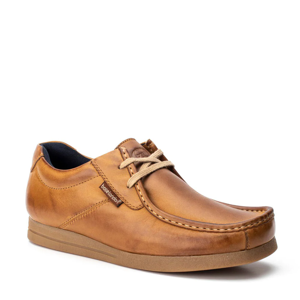 Base London Event Mens Classic Leather Smart Moccasin Lace Up Shoes