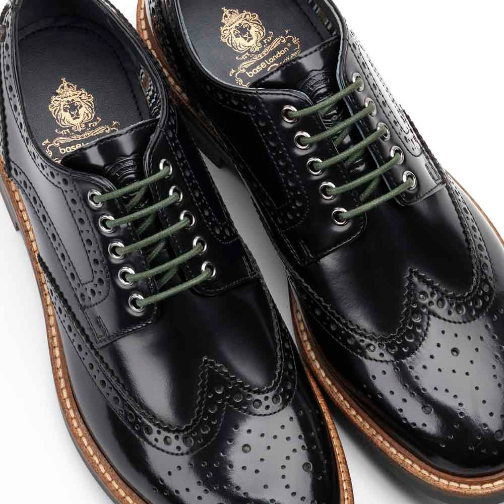 Base London Woburn Mens Leather Brogue Lace-Up Shoes Formal Smart Office Size