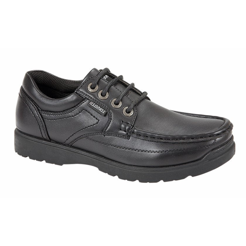 US Brass Boys Black Lace Up School Shoes