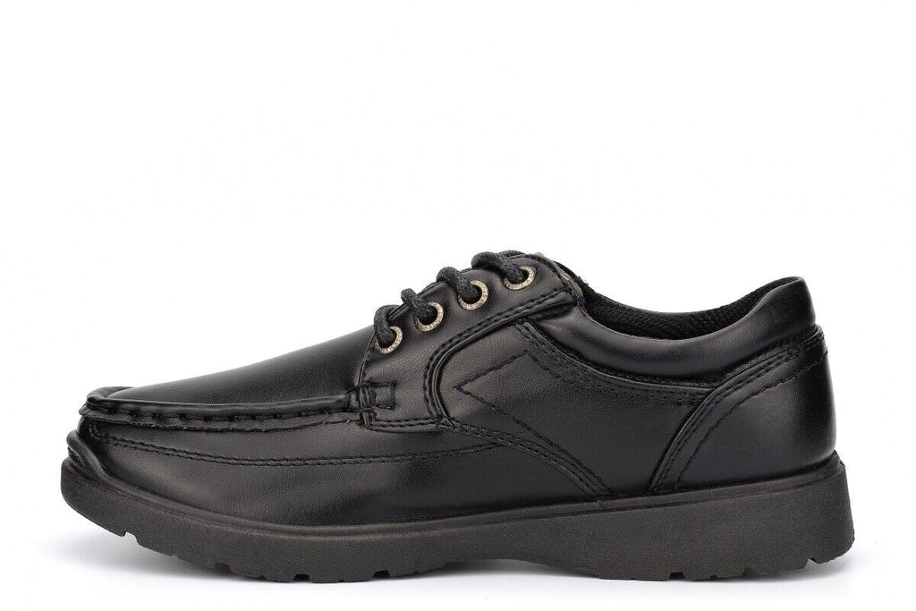 US Brass Boys Black Lace Up School Shoes