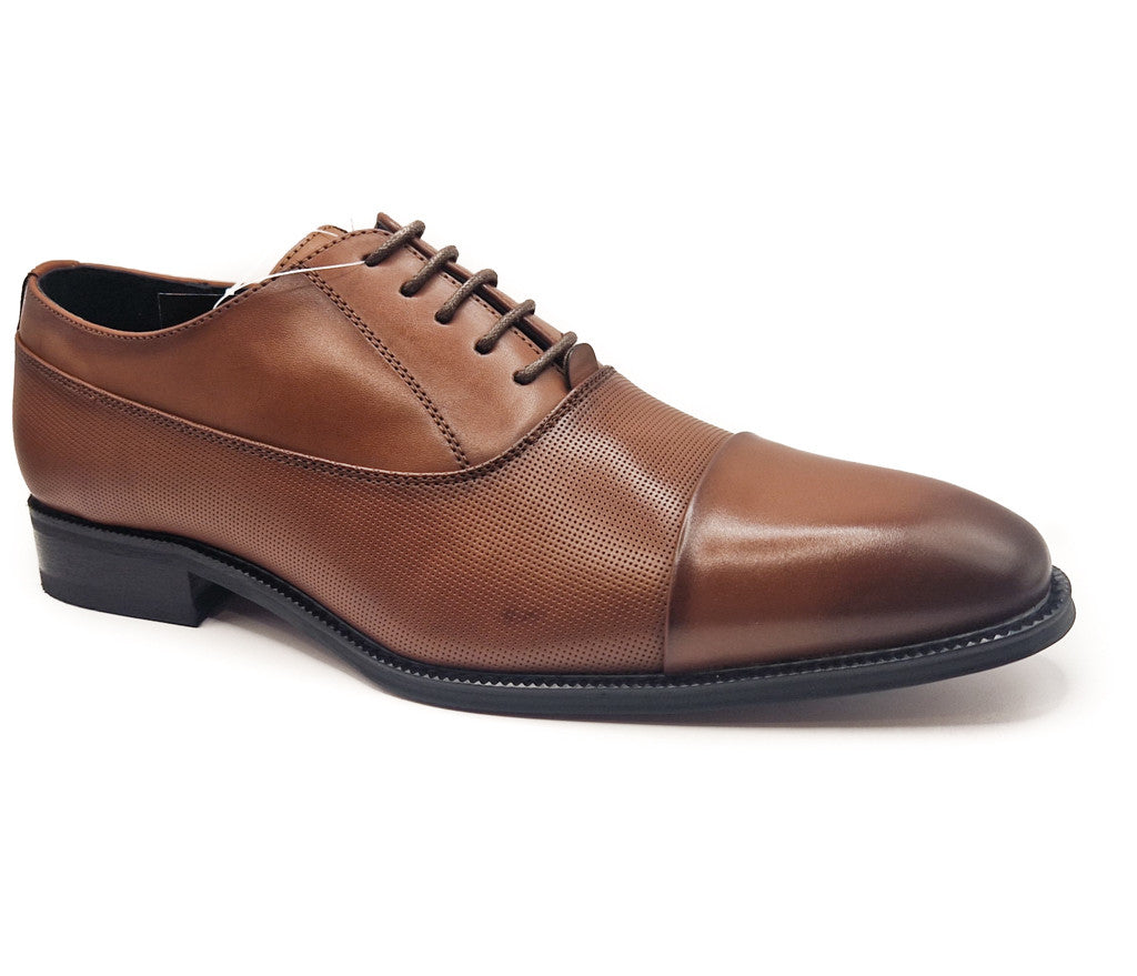 Charles Southall Mens Tan Smart Faux Leather Formal Lace Up Shoes Size