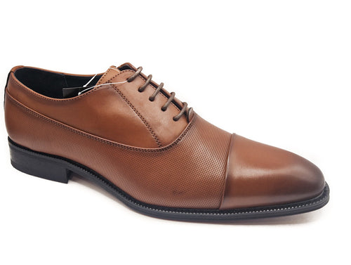 Charles Southall Mens Tan Smart Faux Leather Formal Lace Up Shoes Size