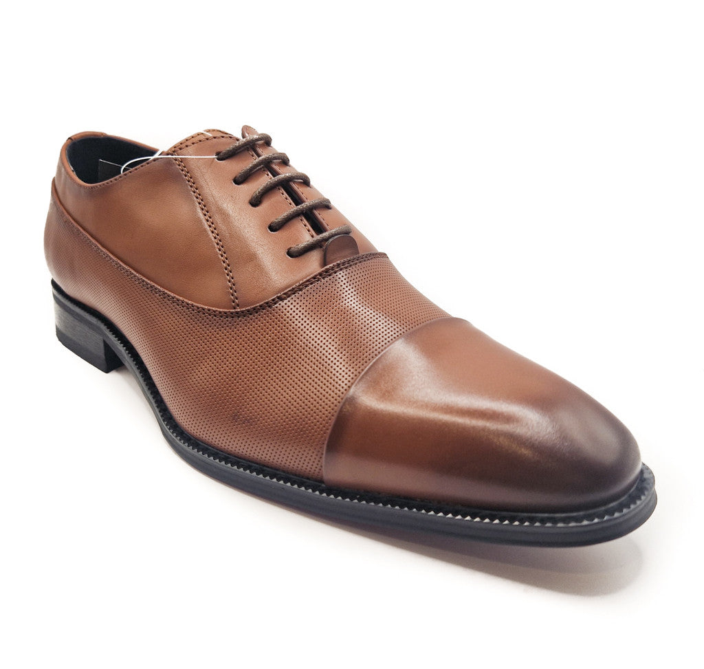 Charles Southall Mens Tan Smart Faux Leather Formal Lace Up Shoes Size