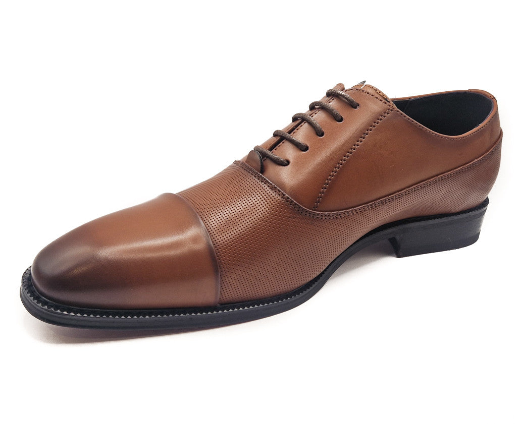 Charles Southall Mens Tan Smart Faux Leather Formal Lace Up Shoes Size