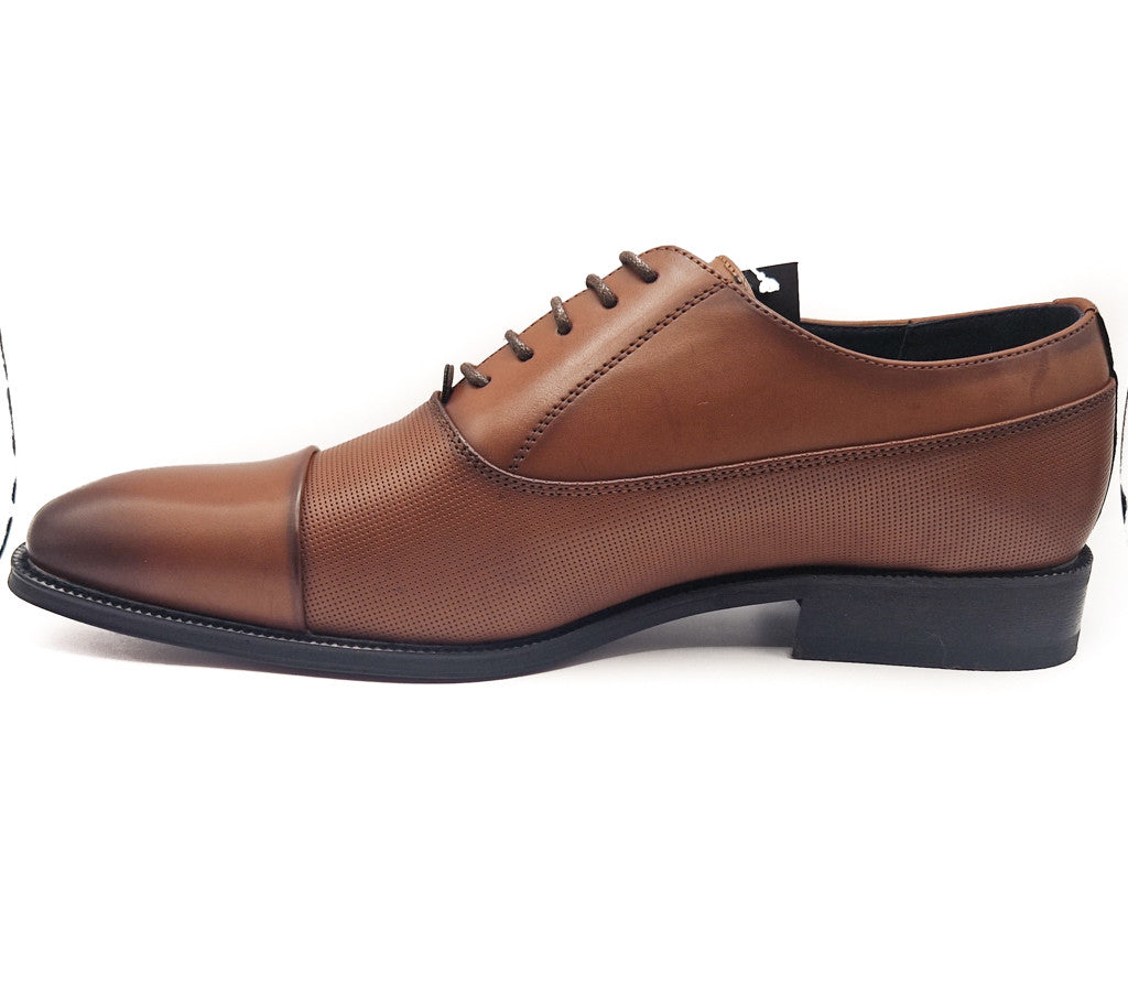 Charles Southall Mens Tan Smart Faux Leather Formal Lace Up Shoes Size