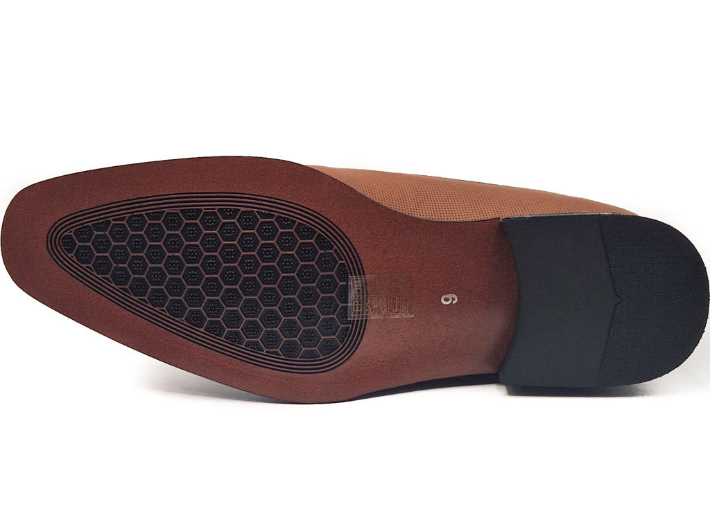 Charles Southall Mens Tan Smart Faux Leather Formal Lace Up Shoes Size