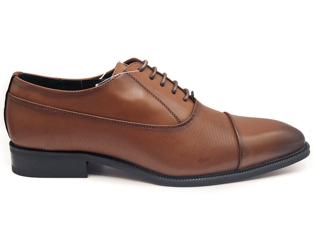 Charles Southall Mens Tan Smart Faux Leather Formal Lace Up Shoes Size