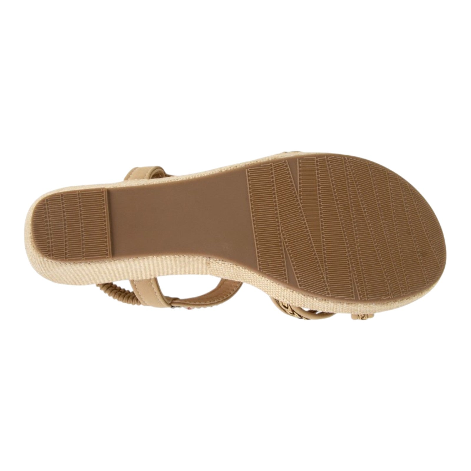 Cipriata Jewelled Elasticated Slingback Hessian Wedge Sandals Beige
