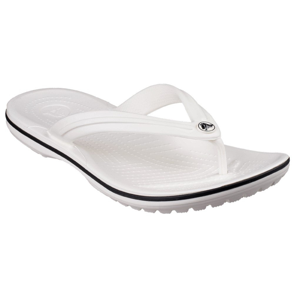 Crocs Crocband Lightweight Toe Post Beach Pool Flip Flops White