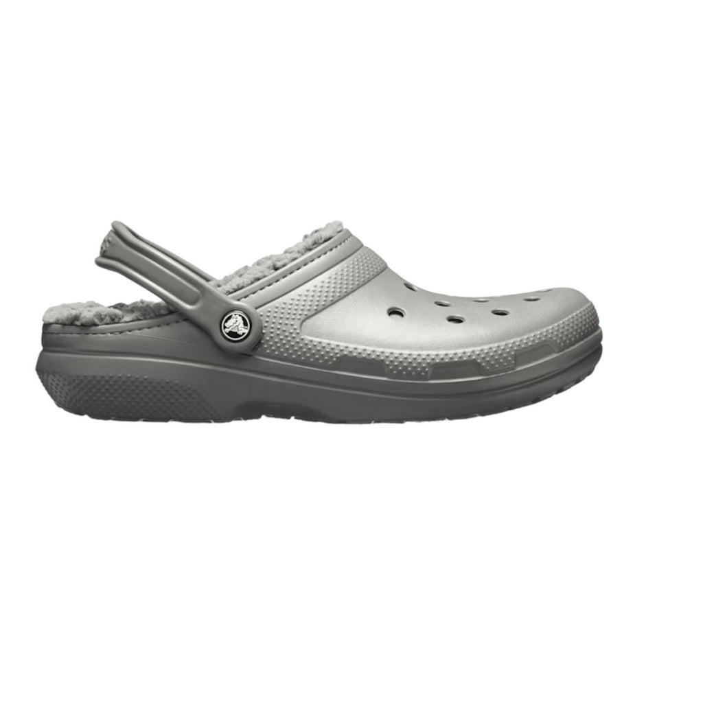 Crocs Lined Adults Mens Womens Classic Warm Faux Fur Slip On Slipper Clogs Slate Grey