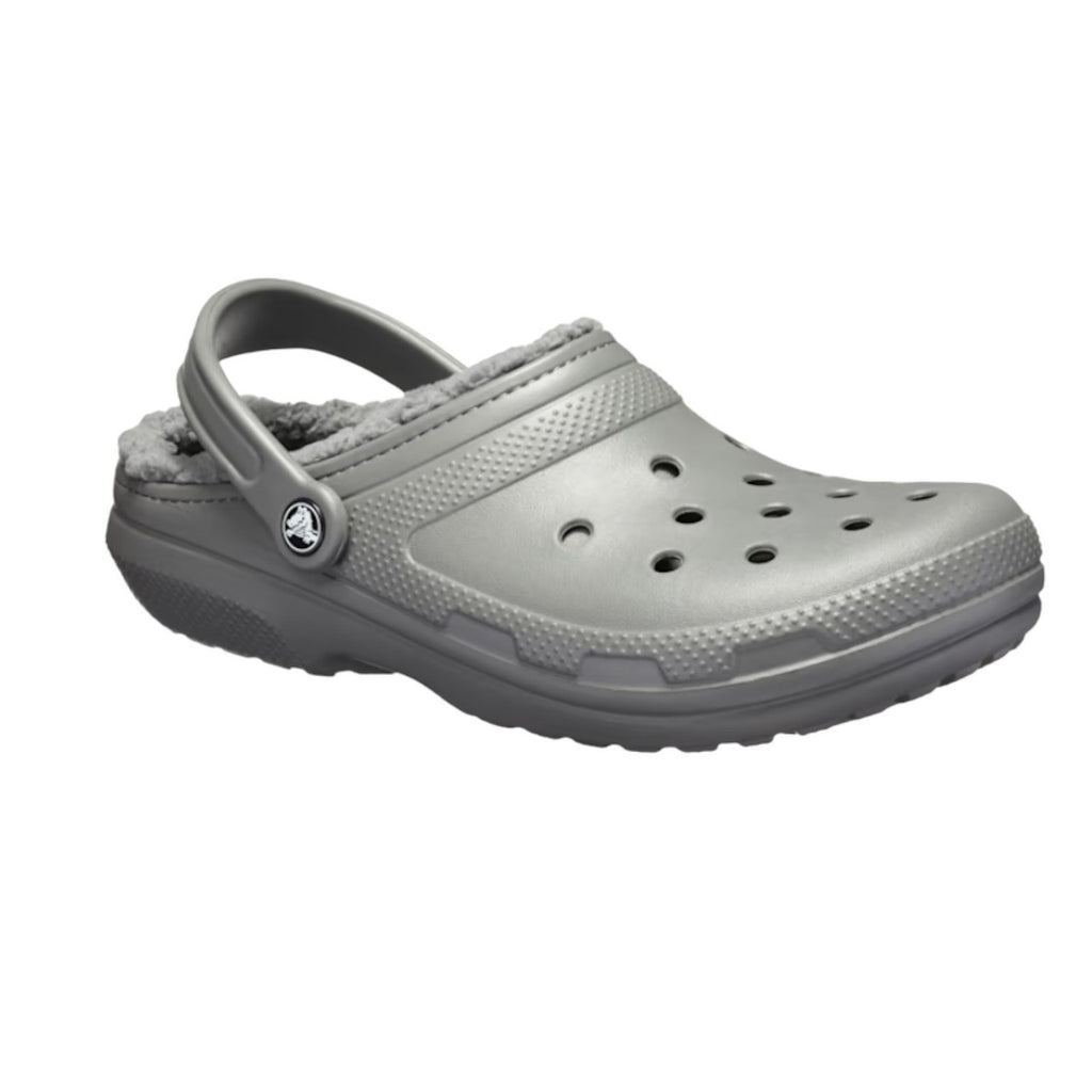Crocs Lined Adults Mens Womens Classic Warm Faux Fur Slip On Slipper Clogs Slate Grey
