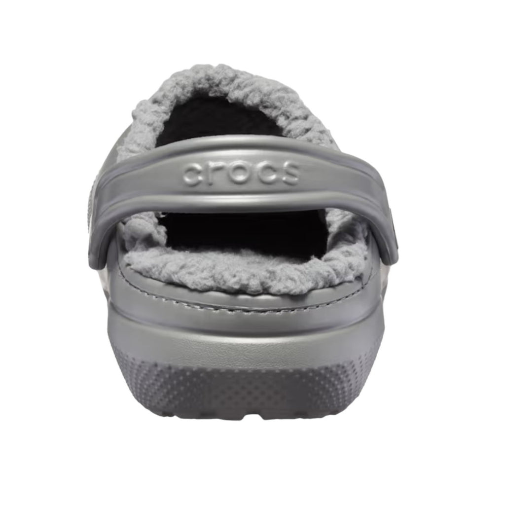 Crocs Lined Adults Mens Womens Classic Warm Faux Fur Slip On Slipper Clogs Slate Grey