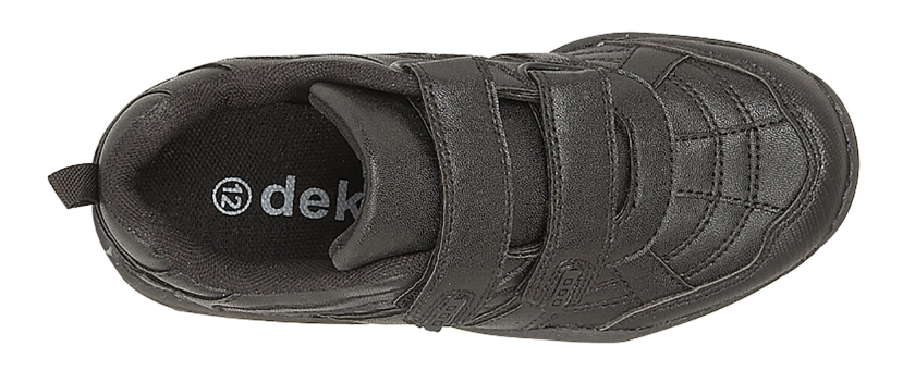 DEK Kids Casual Strap Up School Trainers Black