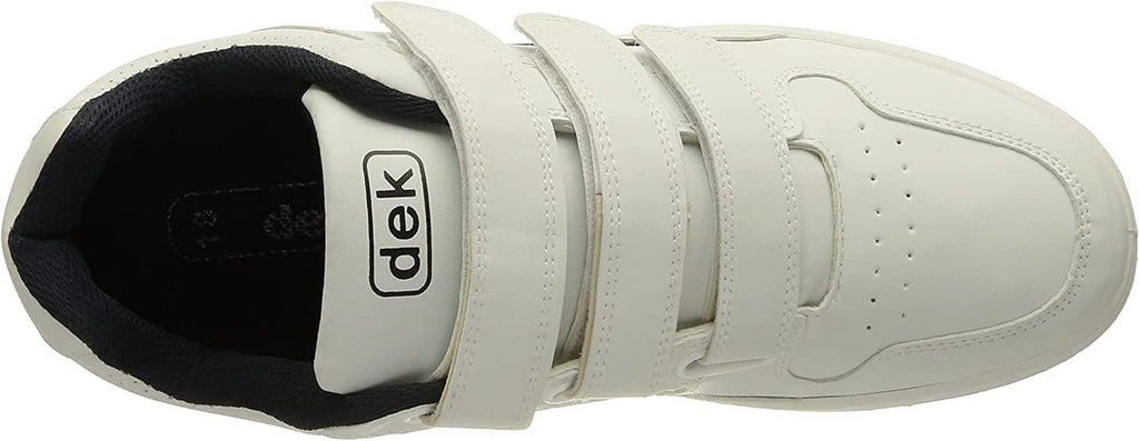 DEK Mens Strap Up Bowling Trainer White