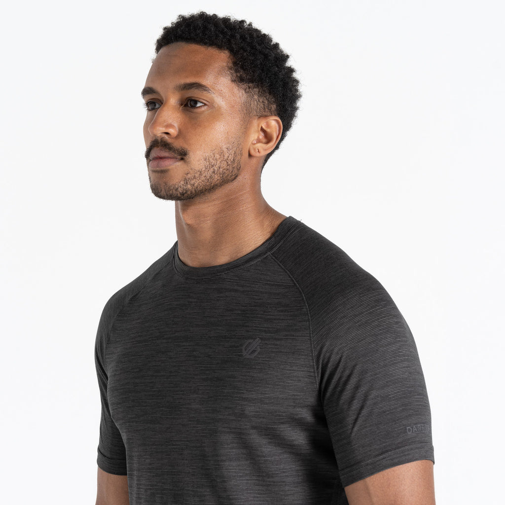 Dare2B Persist Tee Men's Crew Top Breathable T Shirt Black Marl