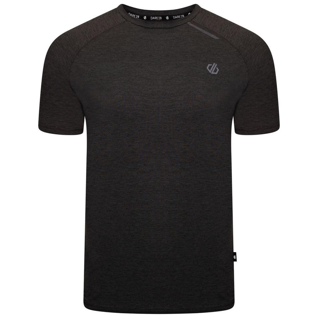 Dare2B Persist Tee Men's Crew Top Breathable T Shirt Black Marl
