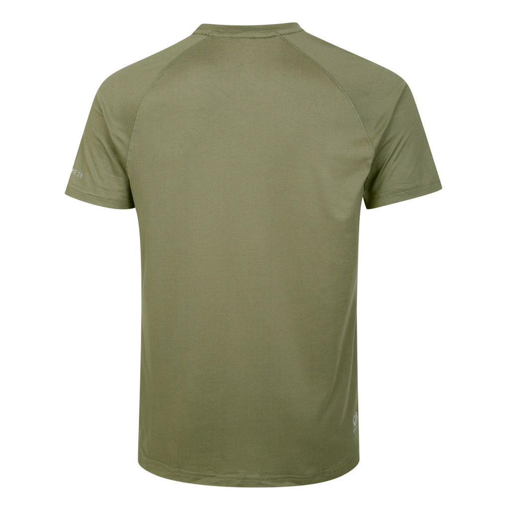 Dare2B Persist Tee Men's Crew Top Breathable T Shirt Oil Green Marl