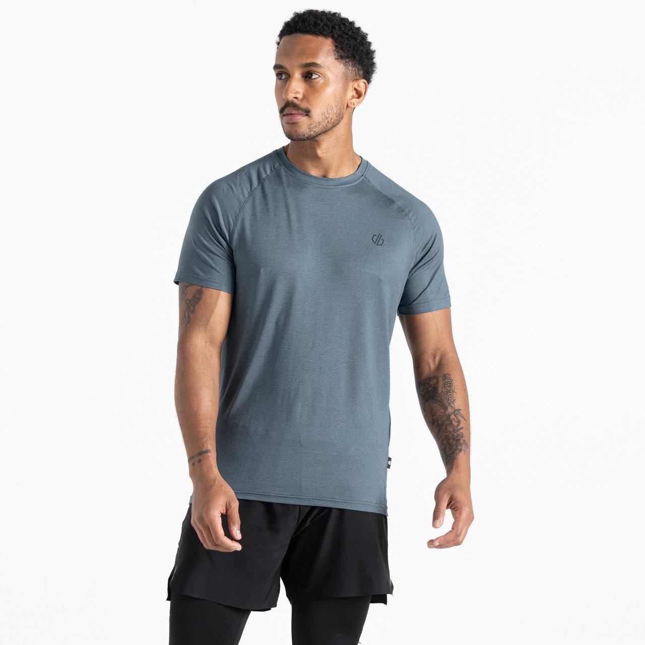 Dare2B Persist Tee Men's Crew Top Breathable T Shirt Orion Grey Marl
