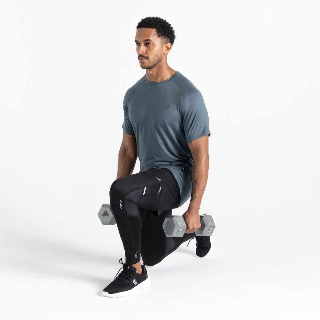 Dare2B Persist Tee Men's Crew Top Breathable T Shirt Orion Grey Marl