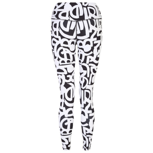 Dare 2b Women's Influential Tight Gym Leggings Black & White Grafitti