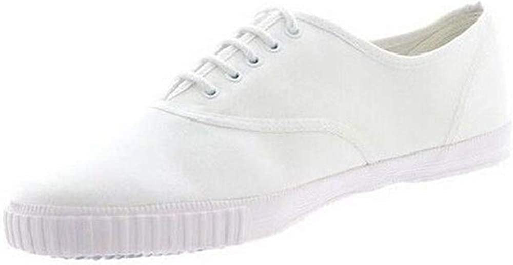 DEK Mens Retro Lace Up Canvas Plimpsoll White