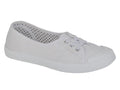 Women's Retro Plimsoll Lace Up Canvas Trainers White
