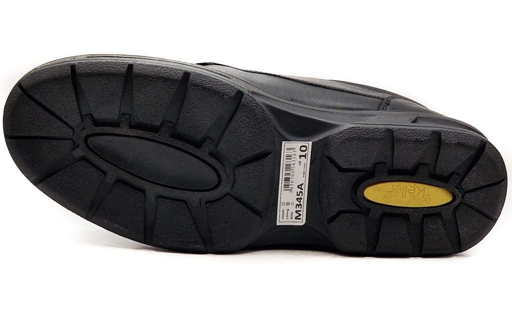Dr Keller Mens Leather Orthopaedic Strap Up Shoes Black