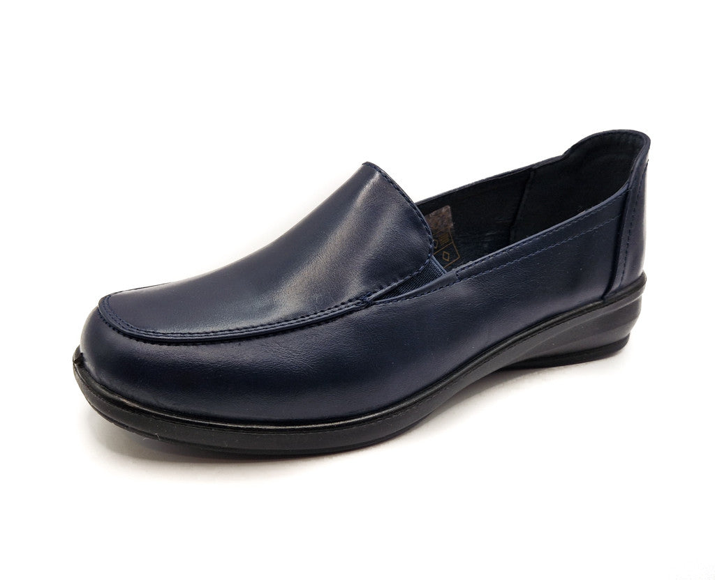 Dr Lightfoot Womens Memory Foam Slip On Shoes Navy