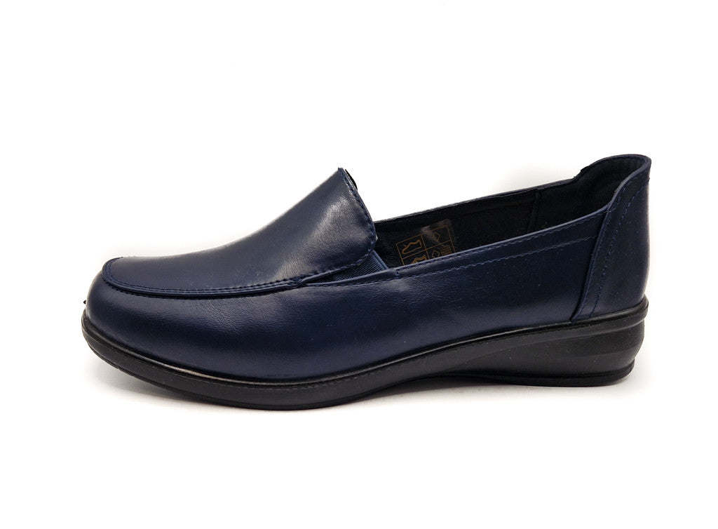 Dr Lightfoot Womens Memory Foam Slip On Shoes Navy