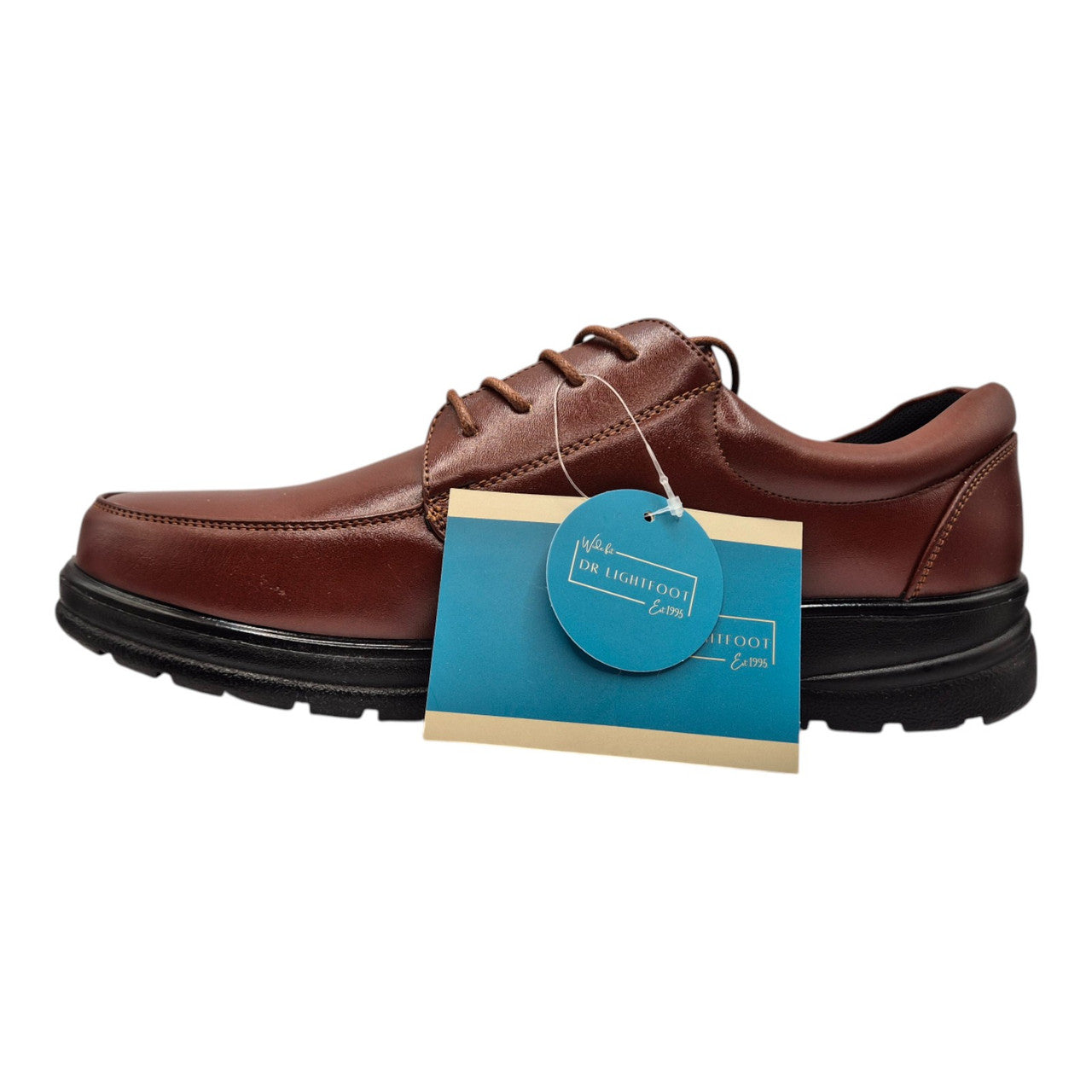 Dr Lightfoot Men’s Orthopaedic Faux Leather Lace-Up Shoes – Memory Foam Insole, Standard Fit, UK Sizes 6–12