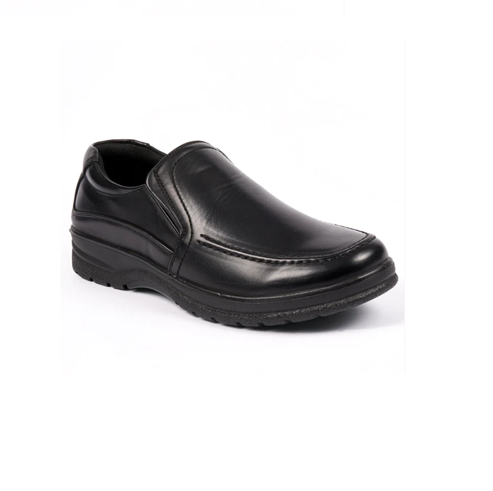 Dr Lightfoot Mens Memory Foam Orthopaedic Wide Fit Slip On Shoes Black