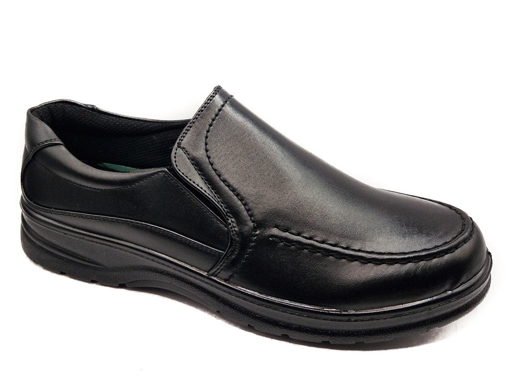 Dr Lightfoot Mens Memory Foam Orthopaedic Wide Fit Slip On Shoes Black