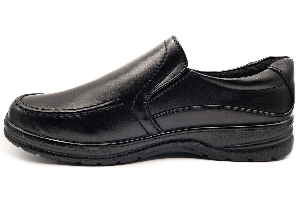 Dr Lightfoot Mens Memory Foam Orthopaedic Wide Fit Slip On Shoes Black