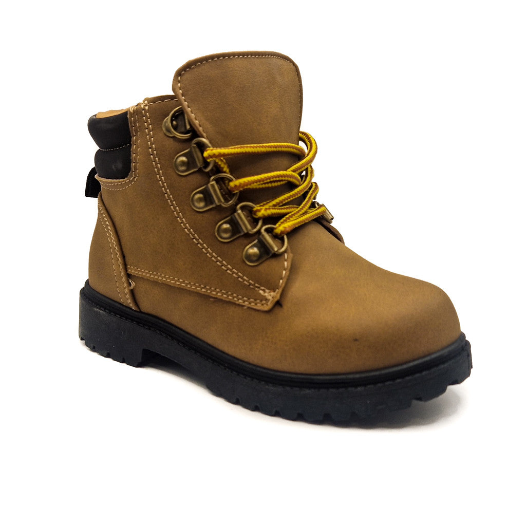 Girls Biker Winter Ankle Boots Tan