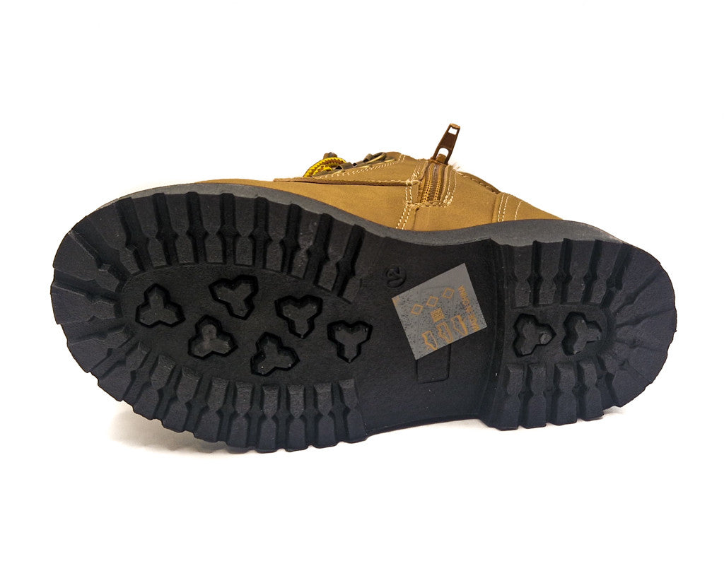 Girls Biker Winter Ankle Boots Tan