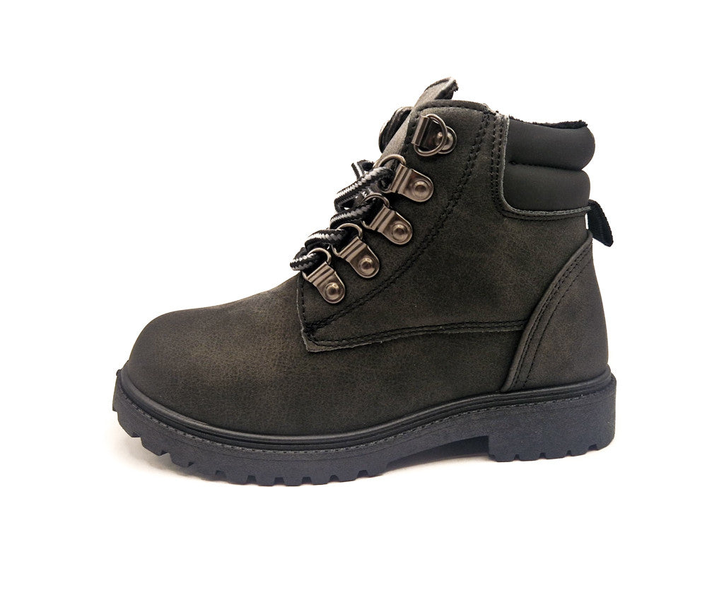 Girls Biker Winter Ankle Boots Black