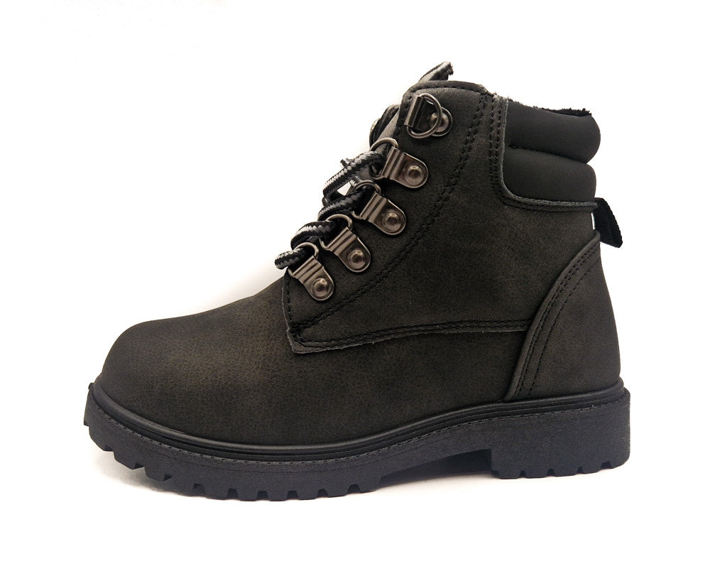 Girls Biker Winter Ankle Boots Black
