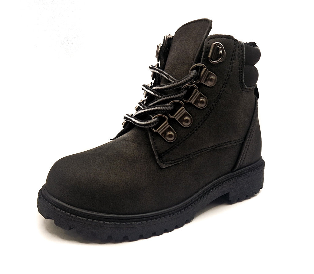Girls Biker Winter Ankle Boots Black