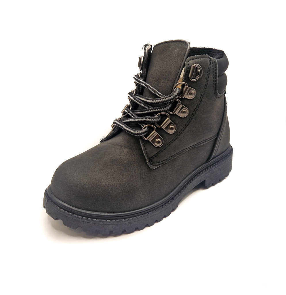 Girls Biker Winter Ankle Boots Black