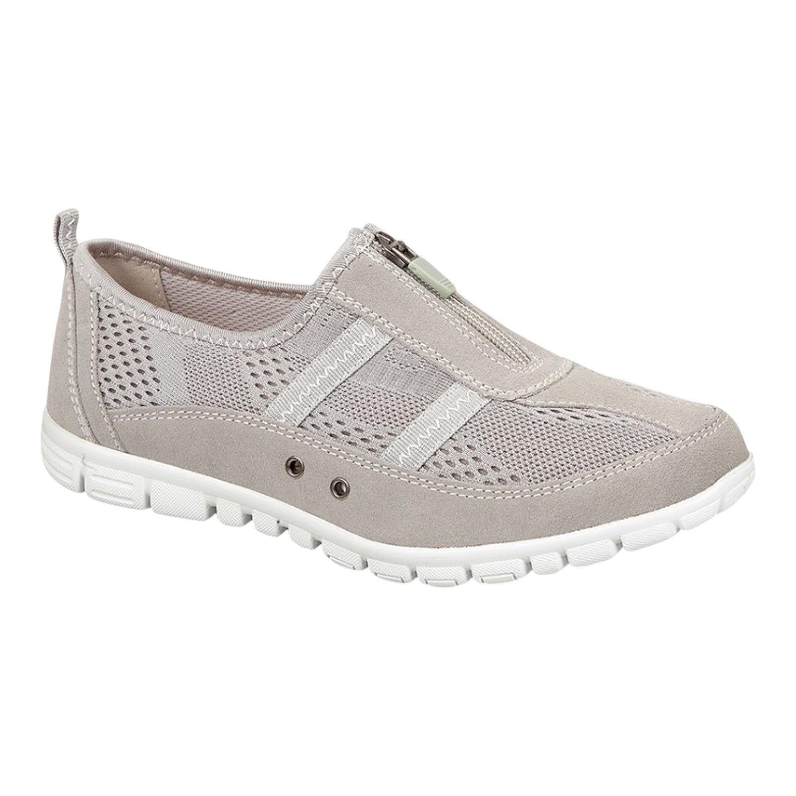 Boulevard Women’s Zip Leisure Shoes – EEE Extra Wide Fit Casual Shoes Grey