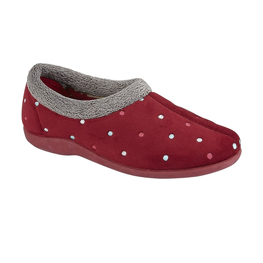 Sleepers Ladies Comfort Slippers Memory Foam Womens Dotted Ballerina Full Size