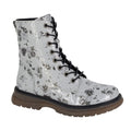 Cipriata Ankle Boots for Women - Mid Calf Zip Up Memory Foam Boots Grey Floral