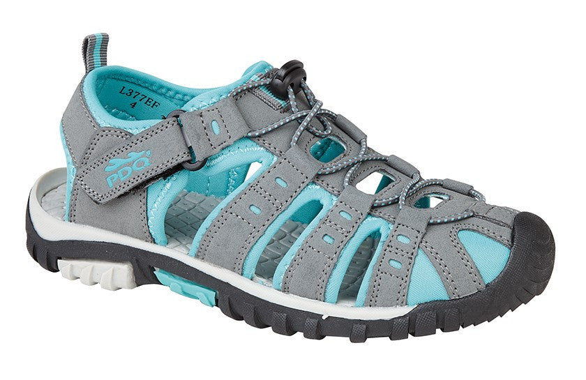 PDQ Womens Hiking Sandal Closed Toe Ladies Beach Trail Trekking Travel Shoe Grey/Mint