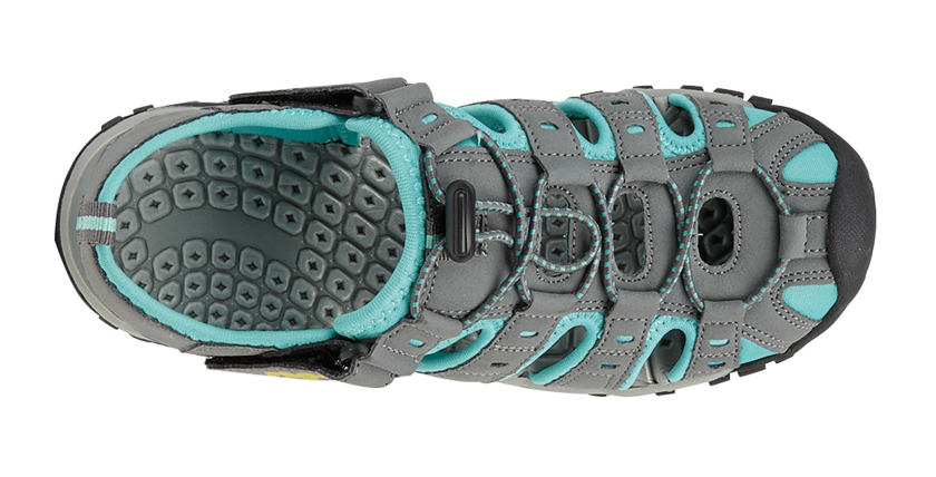 PDQ Womens Hiking Sandal Closed Toe Ladies Beach Trail Trekking Travel Shoe Grey/Mint