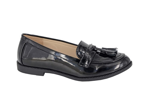 Boulevard Ladies Faux Leather Tassel Slip On Moccasin Flat Boat Shoes Loafers