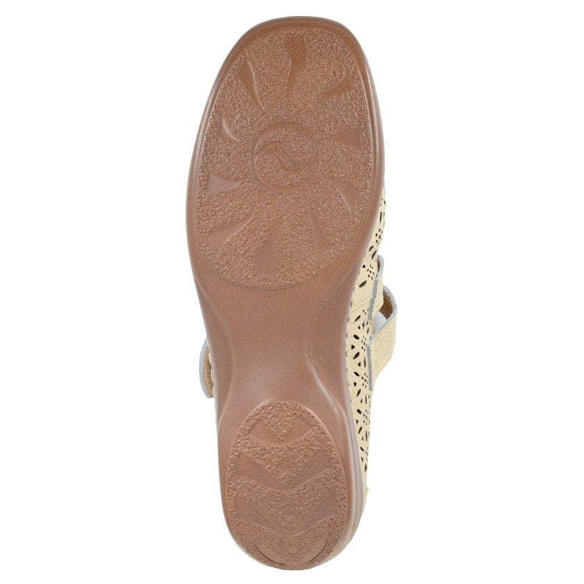 Boulevard Women’s Touch Fastening Leather Shoes – Perforated Bar Casual Comfort