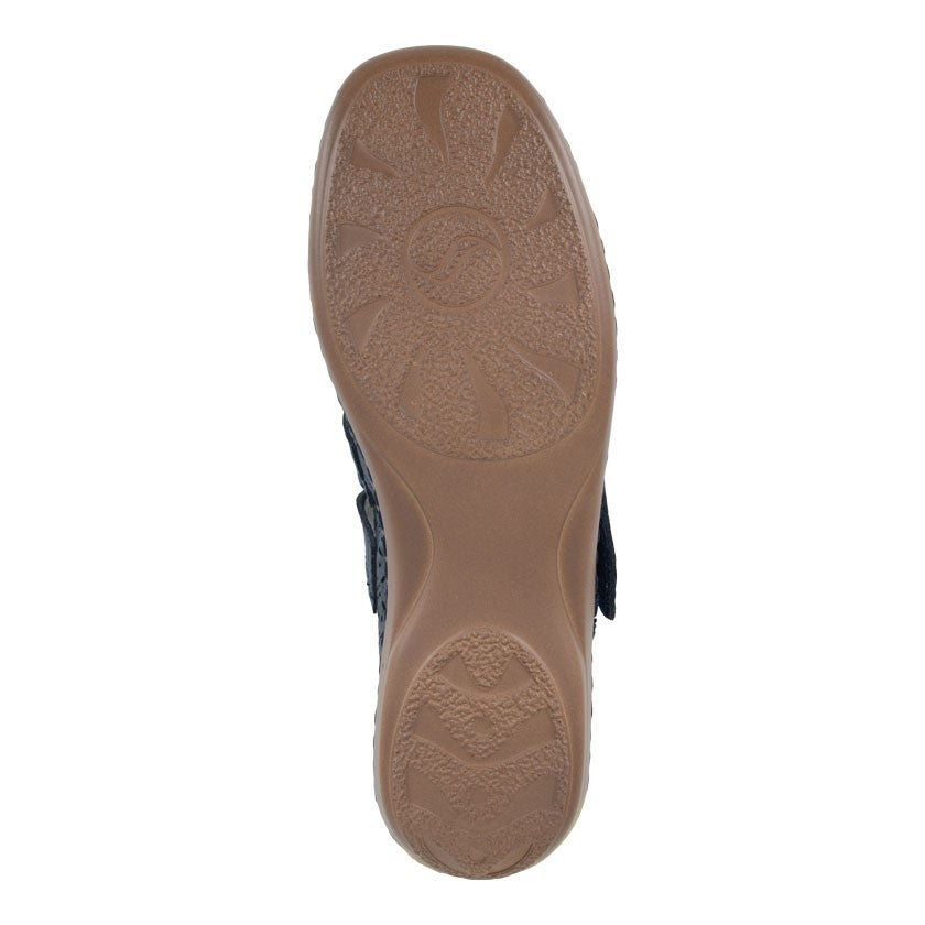 Boulevard Women’s Touch Fastening Leather Shoes – Perforated Bar Casual Comfort